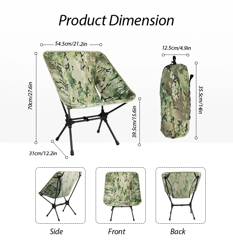 Outdoor Portable Moon Chair Lightweight Camouflage Camping Chair Manufacturers Foldable Camping Chairs For Adults