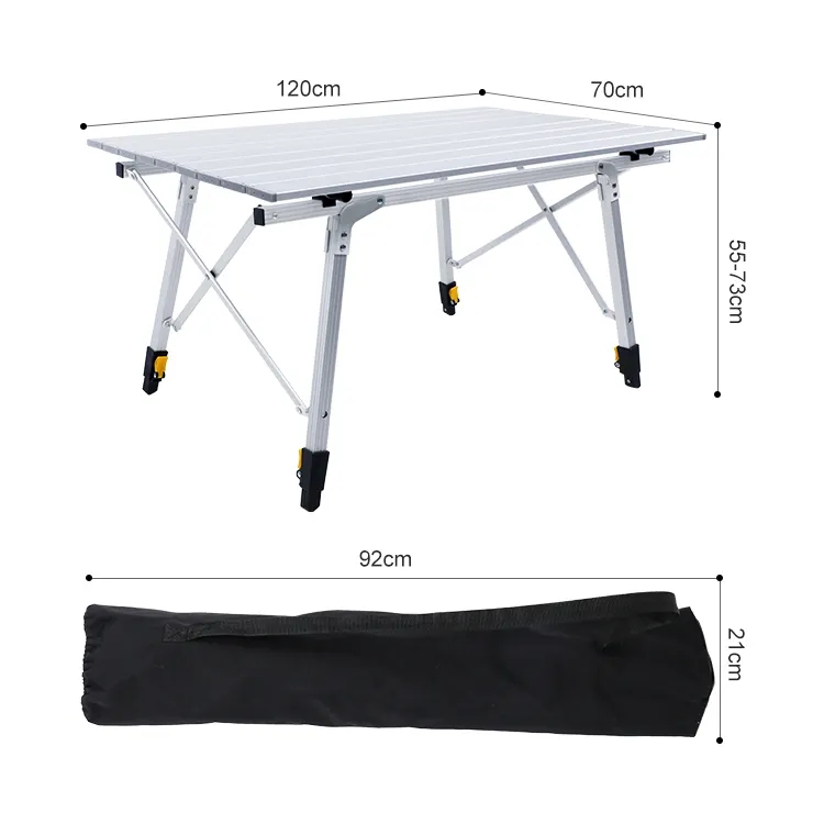 Aluminum Adjustheight Folding Table Portable Outdoor Foldable Camping Table