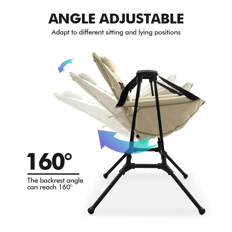 New Arriver Outdoor Portable Camping Rock Chair Camping Folding Rocking Chair for Adults