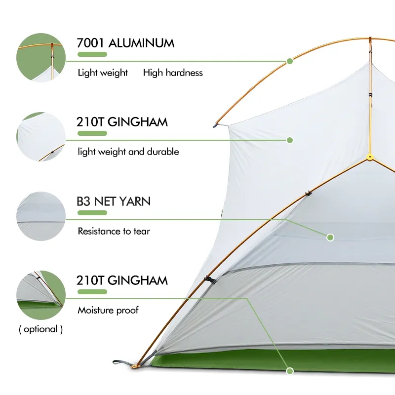 New Arrival Family Camping Tent Waterproof Lightweight Outdoor Glamping Tent for Backpacking Hiking