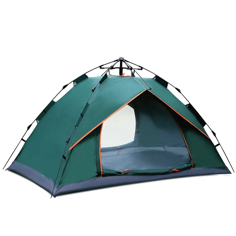 RTS 1-2 Person Cheap 170T Polyester Fabric with Silver Coating Automatic Popup Tent