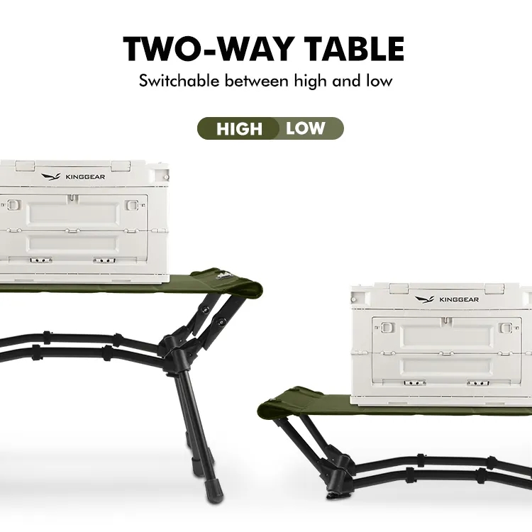 New Arrive Outdoor Multifunction Portable Foldable Camping Table Aluminum High And Low Camp Table