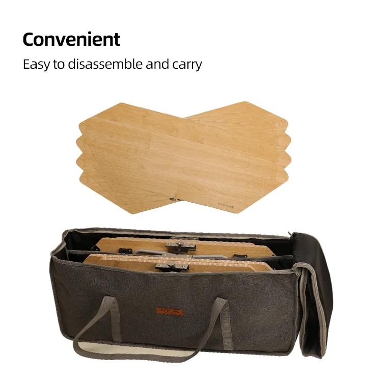 Portable Foldable Octagonal Table Camping Wooden Picnic Table For Family Outdoor