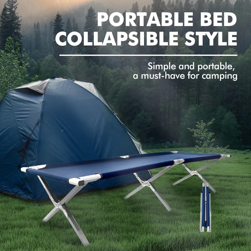 Outdoor Lightweight Aluminum Steel Camping Stretcher Bed High Quality Cot Portable Camp Bed