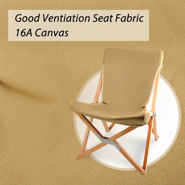 Japan Market Hot Sell Beach Canvas Chair 16A Canvas Fabric Beech Wood Frame Folding Picnic Camping Chair