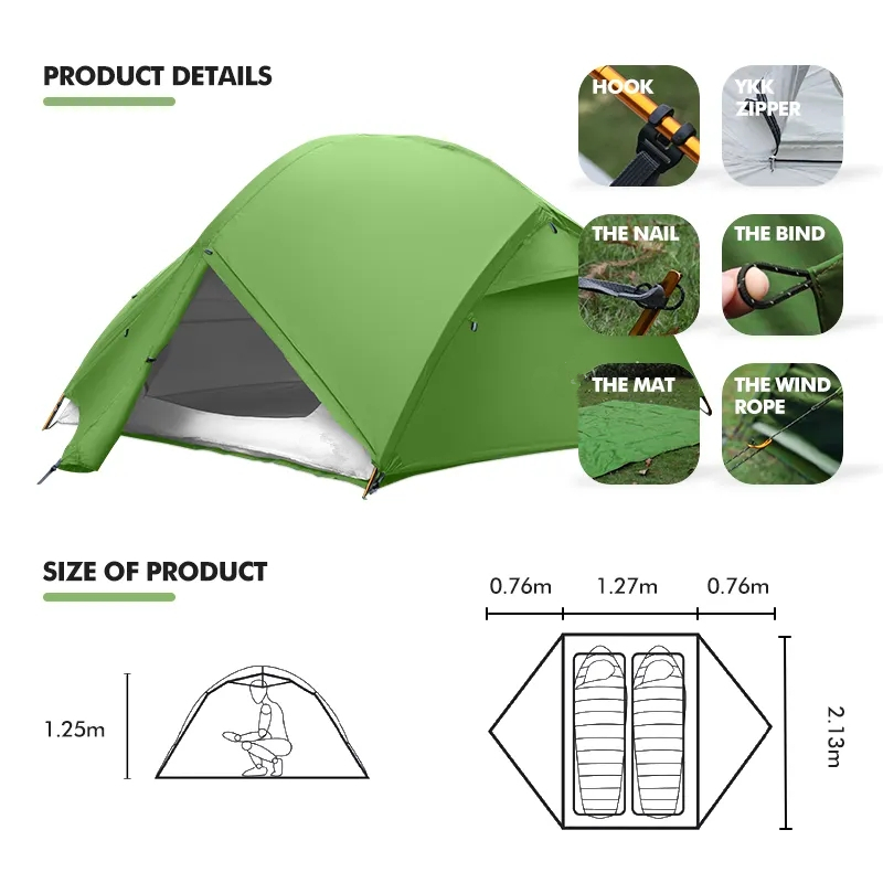 New Arrival Family Camping Tent Waterproof Lightweight Outdoor Glamping Tent for Backpacking Hiking