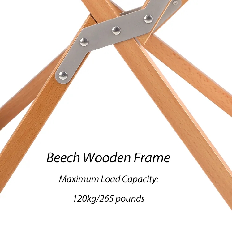 Japan Market Hot Sell Beach Canvas Chair 16A Canvas Fabric Beech Wood Frame Folding Picnic Camping Chair