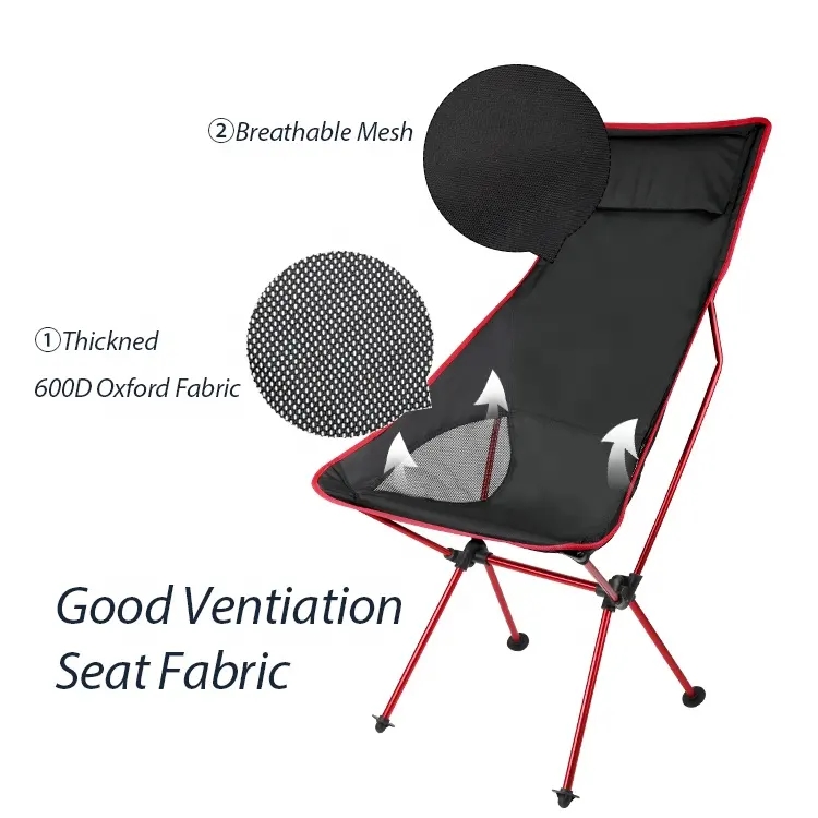 Custom 150kg Aluminum High Back Bulk Outdoor Foldable Backpacking Picnic Carp Fishing Ultralight Folding Camping Relax Chair