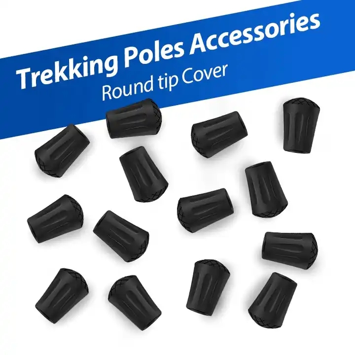 14-Piece Pack Rubber Tips for Trekking Poles Replacement Pole Tip Protectors Fits Most Standard Hiking Poles