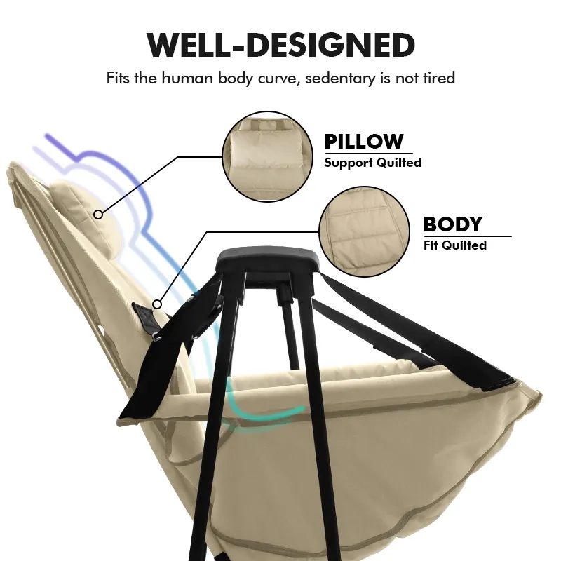 New Arriver Outdoor Portable Camping Rock Chair Camping Folding Rocking Chair for Adults