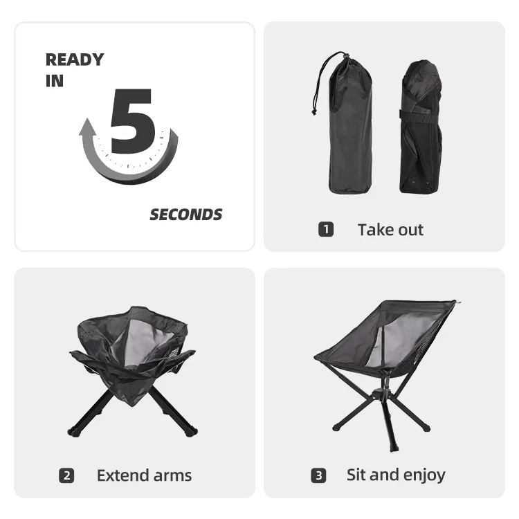  New Design Camping Moon Chair Portable Folding Camping Fishing Chair