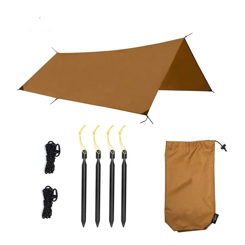 Outdoor Ultralight Beach Picnic Wind Snow Rain Fly Shelter Square Backpack Camping Tarp Tant